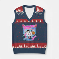 Baseball Blowing Bubbles Hitting Doubles V-Neck Knit Sweater Vest Sports Bubble Gum Lover