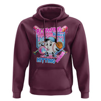 Baseball Blowing Bubbles Hitting Doubles Hoodie Sports Bubble Gum Lover