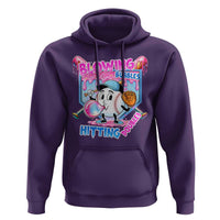 Baseball Blowing Bubbles Hitting Doubles Hoodie Sports Bubble Gum Lover