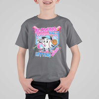 Baseball Blowing Bubbles Hitting Doubles T Shirt For Kid Sports Bubble Gum Lover