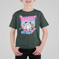 Baseball Blowing Bubbles Hitting Doubles T Shirt For Kid Sports Bubble Gum Lover