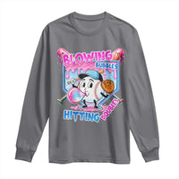 Baseball Blowing Bubbles Hitting Doubles Long Sleeve Shirt Sports Bubble Gum Lover