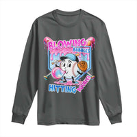 Baseball Blowing Bubbles Hitting Doubles Long Sleeve Shirt Sports Bubble Gum Lover