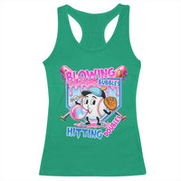 Baseball Blowing Bubbles Hitting Doubles Racerback Tank Top Sports Bubble Gum Lover