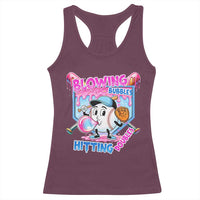 Baseball Blowing Bubbles Hitting Doubles Racerback Tank Top Sports Bubble Gum Lover