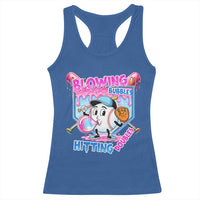 Baseball Blowing Bubbles Hitting Doubles Racerback Tank Top Sports Bubble Gum Lover