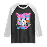 Baseball Blowing Bubbles Hitting Doubles Raglan Shirt Sports Bubble Gum Lover
