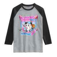 Baseball Blowing Bubbles Hitting Doubles Raglan Shirt Sports Bubble Gum Lover