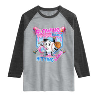 Baseball Blowing Bubbles Hitting Doubles Raglan Shirt Sports Bubble Gum Lover