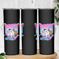 Baseball Blowing Bubbles Hitting Doubles Skinny Tumbler Sports Bubble Gum Lover