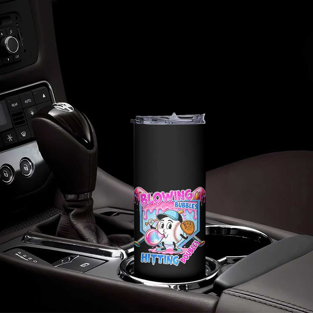 Baseball Blowing Bubbles Hitting Doubles Skinny Tumbler Sports Bubble Gum Lover