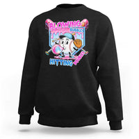Baseball Blowing Bubbles Hitting Doubles Sweatshirt Sports Bubble Gum Lover