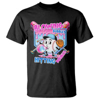Baseball Blowing Bubbles Hitting Doubles T Shirt Sports Bubble Gum Lover