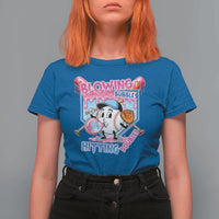 Baseball Blowing Bubbles Hitting Doubles T Shirt For Women Sports Bubble Gum Lover