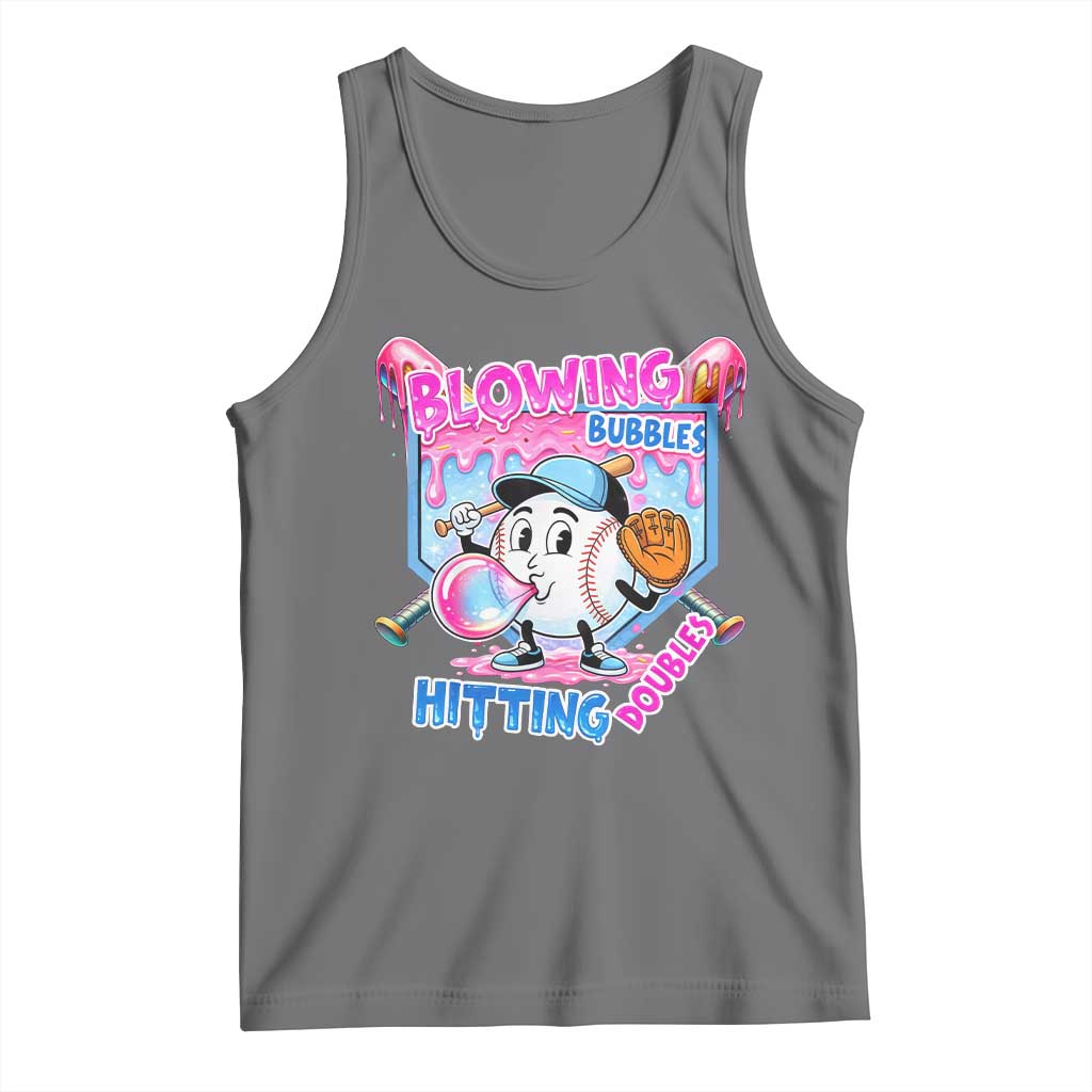 Baseball Blowing Bubbles Hitting Doubles Tank Top Sports Bubble Gum Lover