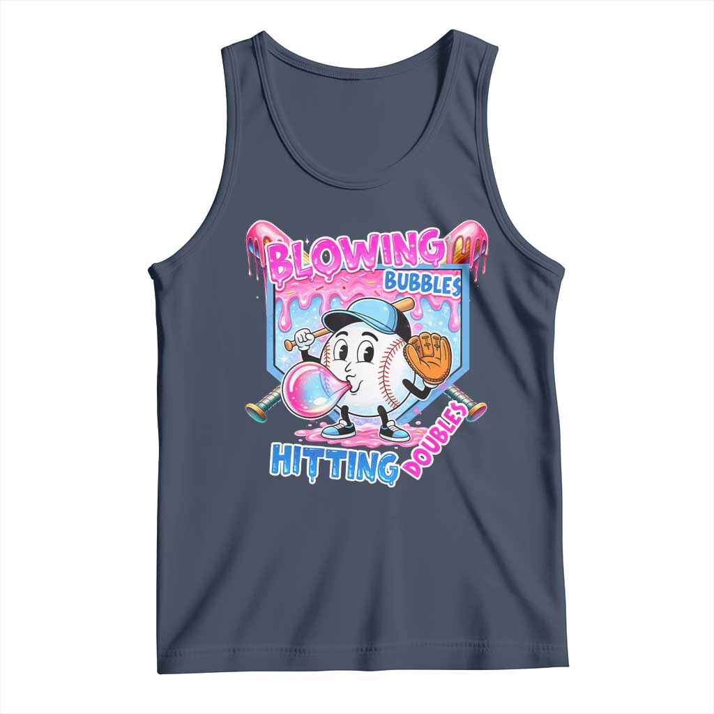 Baseball Blowing Bubbles Hitting Doubles Tank Top Sports Bubble Gum Lover