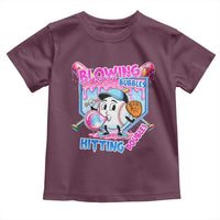 Baseball Blowing Bubbles Hitting Doubles Toddler T Shirt Sports Bubble Gum Lover