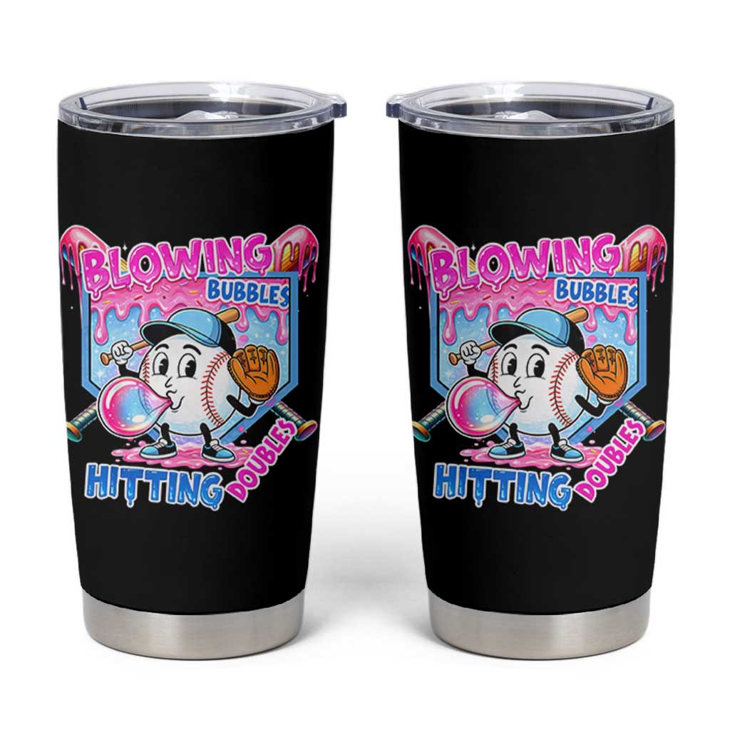 Baseball Blowing Bubbles Hitting Doubles Tumbler Cup Sports Bubble Gum Lover