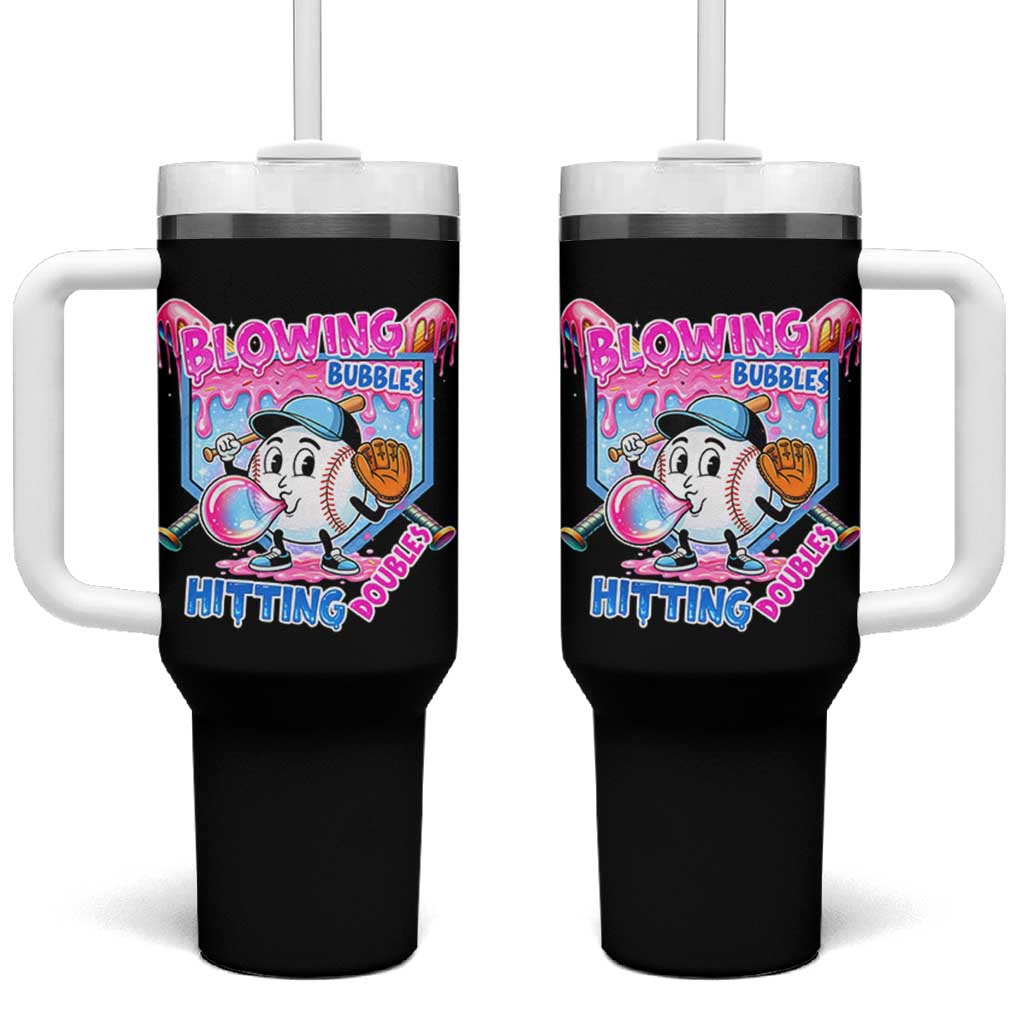 Baseball Blowing Bubbles Hitting Doubles Tumbler With Handle Sports Bubble Gum Lover