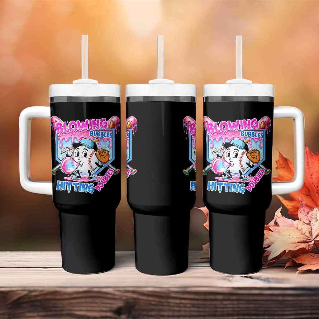 Baseball Blowing Bubbles Hitting Doubles Tumbler With Handle Sports Bubble Gum Lover