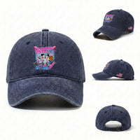 Baseball Blowing Bubbles Hitting Doubles Washed Cotton Baseball Cap Sports Bubble Gum Lover