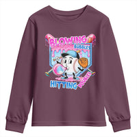 Baseball Blowing Bubbles Hitting Doubles Youth Sweatshirt Sports Bubble Gum Lover