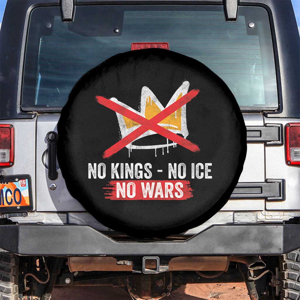 No Kings Protest Spare Tire Cover No Kings No Ice No Wars Anti Monarchy Statement