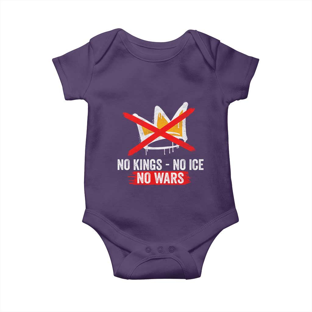 No Kings Protest Baby Onesie No Kings No Ice No Wars Anti Monarchy Statement