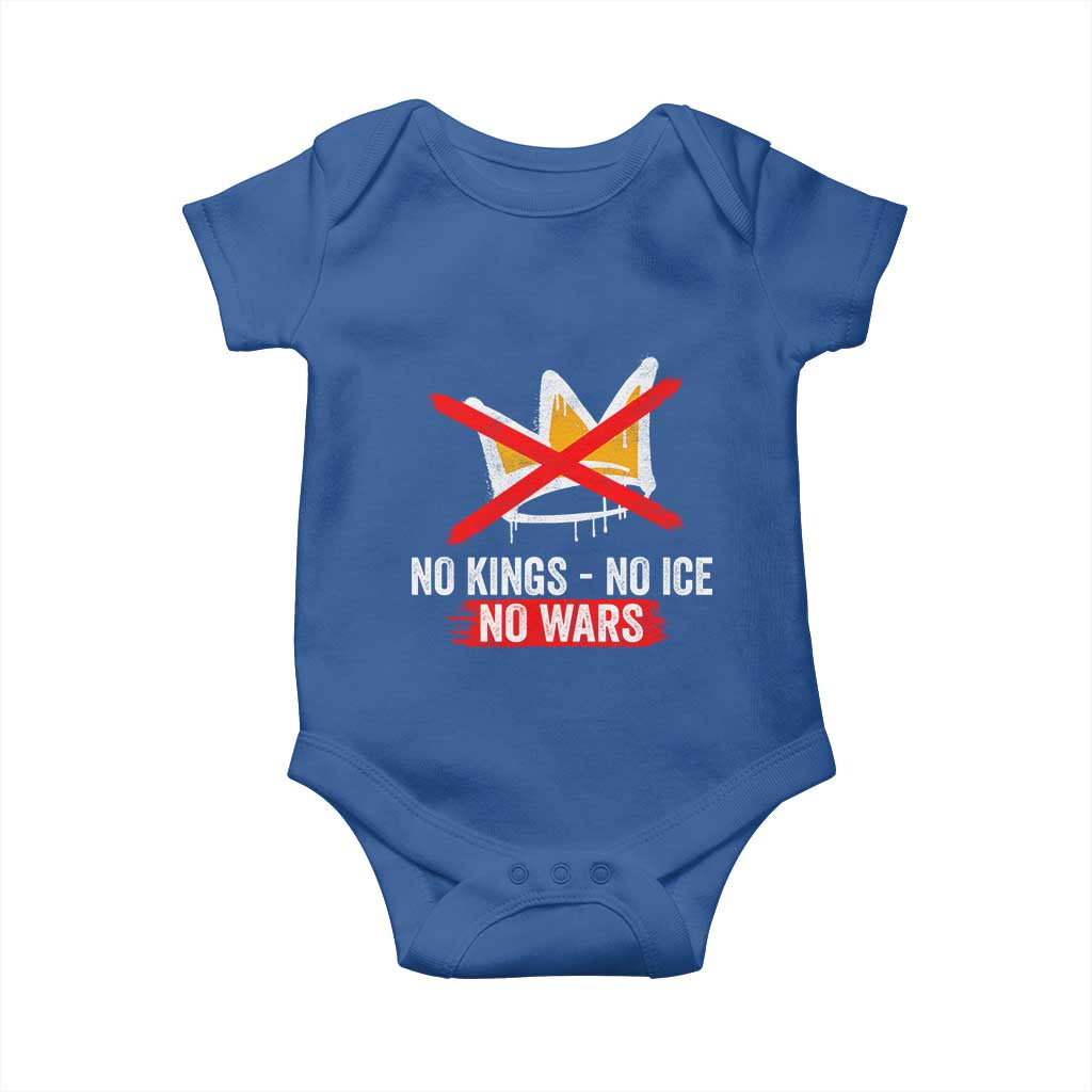 No Kings Protest Baby Onesie No Kings No Ice No Wars Anti Monarchy Statement