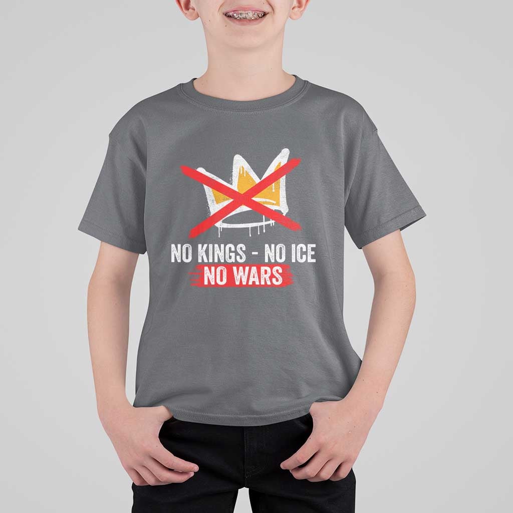 No Kings Protest T Shirt For Kid No Kings No Ice No Wars Anti Monarchy Statement