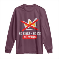 No Kings Protest Long Sleeve Shirt No Kings No Ice No Wars Anti Monarchy Statement