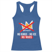 No Kings Protest Racerback Tank Top No Kings No Ice No Wars Anti Monarchy Statement