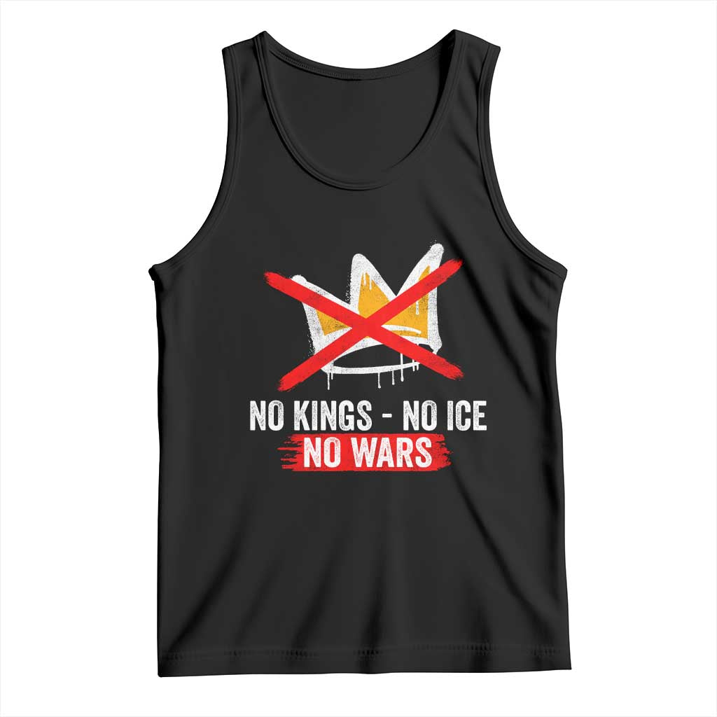 No Kings Protest Tank Top No Kings No Ice No Wars Anti Monarchy Statement