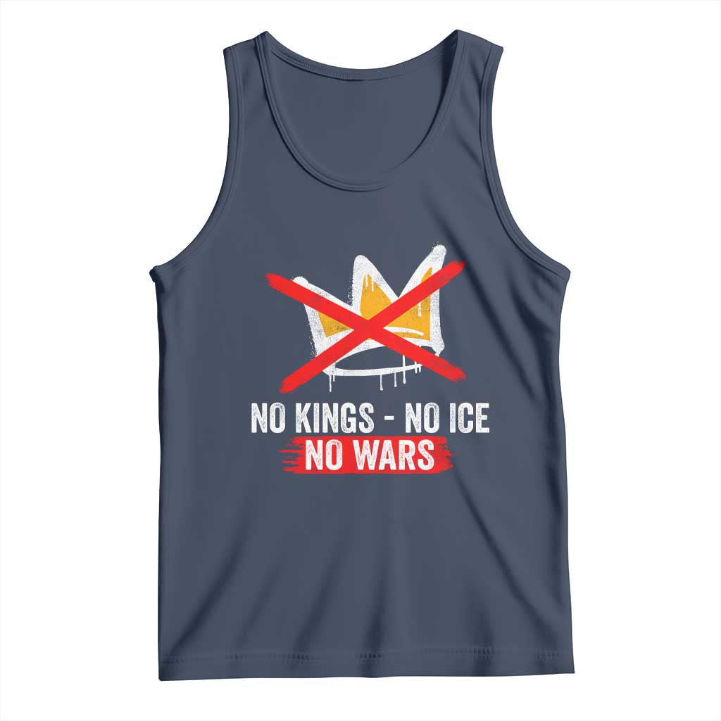 No Kings Protest Tank Top No Kings No Ice No Wars Anti Monarchy Statement