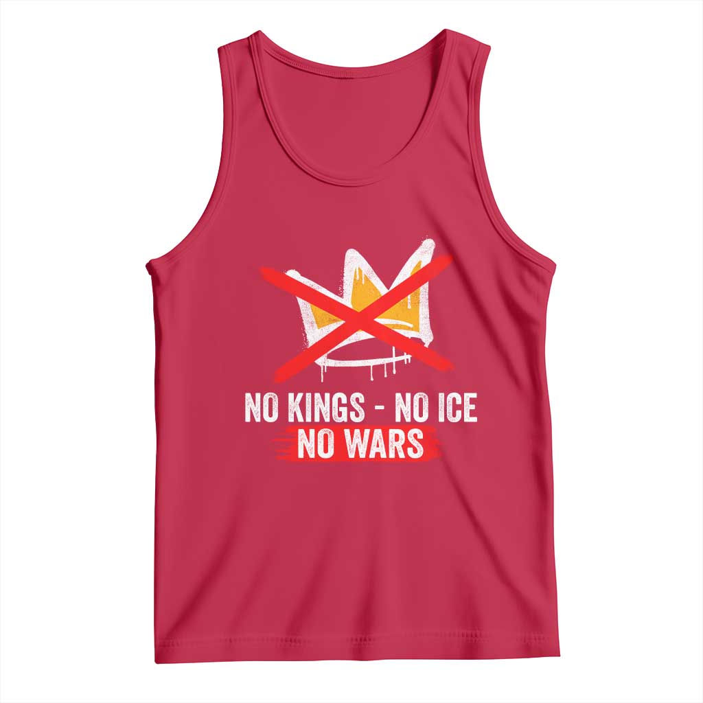 No Kings Protest Tank Top No Kings No Ice No Wars Anti Monarchy Statement