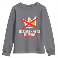 No Kings Protest Youth Sweatshirt No Kings No Ice No Wars Anti Monarchy Statement