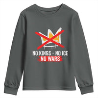 No Kings Protest Youth Sweatshirt No Kings No Ice No Wars Anti Monarchy Statement