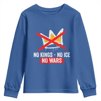 No Kings Protest Youth Sweatshirt No Kings No Ice No Wars Anti Monarchy Statement