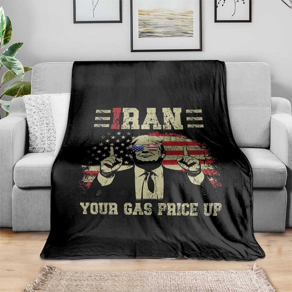 Iran Your Gas Price Up Throw Blanket Funny Political Gas Station