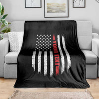 Personalized Firefighter Throw Blanket Custom Text Name Vintage American Flag Patriot Fireman Gift