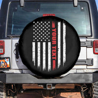 Personalized Firefighter Spare Tire Cover Custom Text Name Vintage American Flag Patriot Fireman Gift