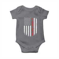Personalized Firefighter Baby Onesie Custom Text Name Vintage American Flag Patriot Fireman Gift