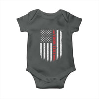 Personalized Firefighter Baby Onesie Custom Text Name Vintage American Flag Patriot Fireman Gift