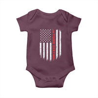 Personalized Firefighter Baby Onesie Custom Text Name Vintage American Flag Patriot Fireman Gift