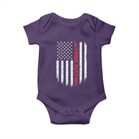 Personalized Firefighter Baby Onesie Custom Text Name Vintage American Flag Patriot Fireman Gift