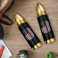 Personalized Firefighter Bullet Tumbler Custom Text Name Vintage American Flag Patriot Fireman Gift