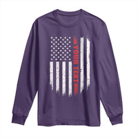 Personalized Firefighter Long Sleeve Shirt Custom Text Name Vintage American Flag Patriot Fireman Gift