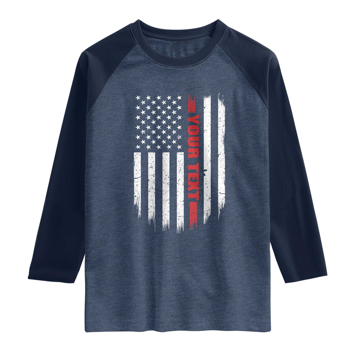 Personalized Firefighter Raglan Shirt Custom Text Name Vintage American Flag Patriot Fireman Gift