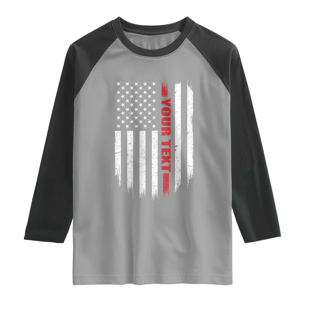 Personalized Firefighter Raglan Shirt Custom Text Name Vintage American Flag Patriot Fireman Gift