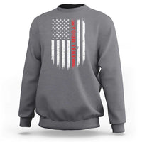 Personalized Firefighter Sweatshirt Custom Text Name Vintage American Flag Patriot Fireman Gift
